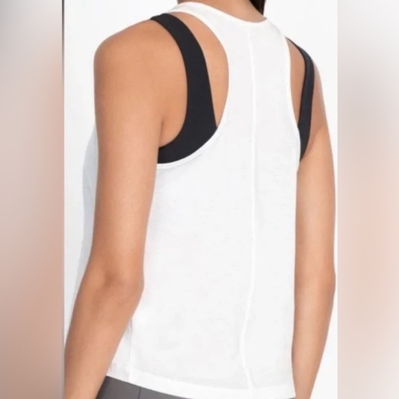 NWT JOHNNY WAS Calme Effect Racerback Tank- White/ Size X-Small - Picture 2 of 8